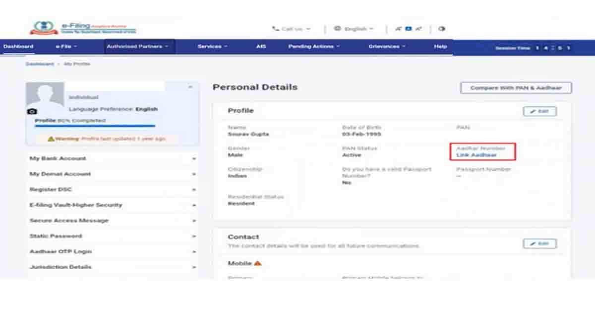 Complete PAN Aadhaar linking to avoid higher TDS and inoperative PAN status.