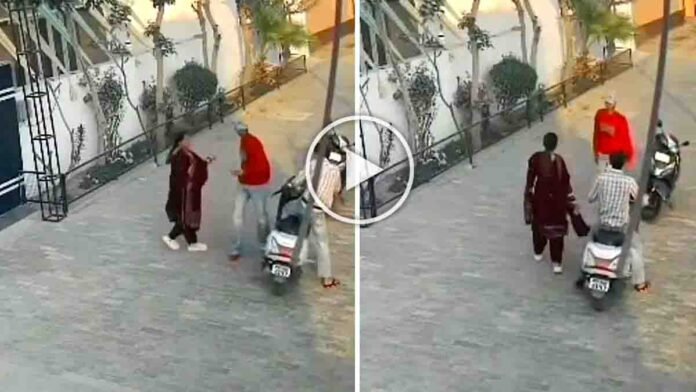 CCTV footage of Patti Punjab Shooting Incident where a newlywed woman was shot outside her home