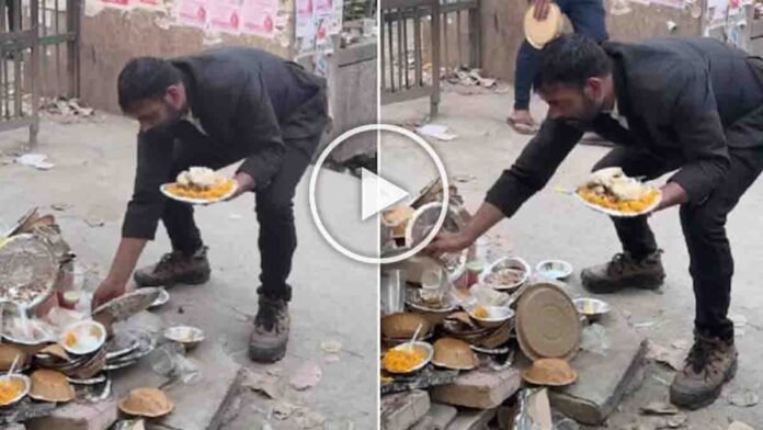 UPSC coaching student in Delhi collecting leftover wedding food to feed stray cows and dogs – viral video