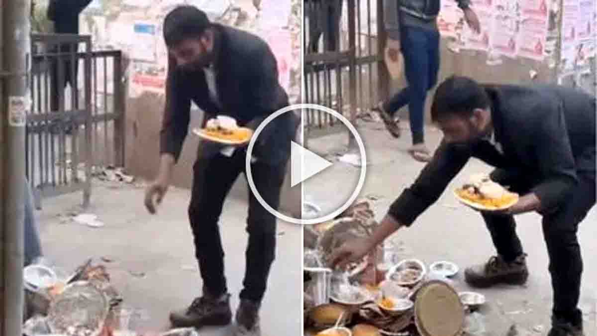 UPSC coaching student in Delhi collecting leftover wedding food to feed stray cows and dogs – viral video