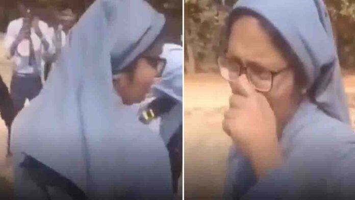 Students misbehaving with a Christian nun at St. Joseph School Jhajha Bihar viral 21-second video incident