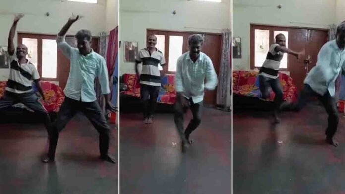 Viral Video of two elderly men performing energetic dance at home