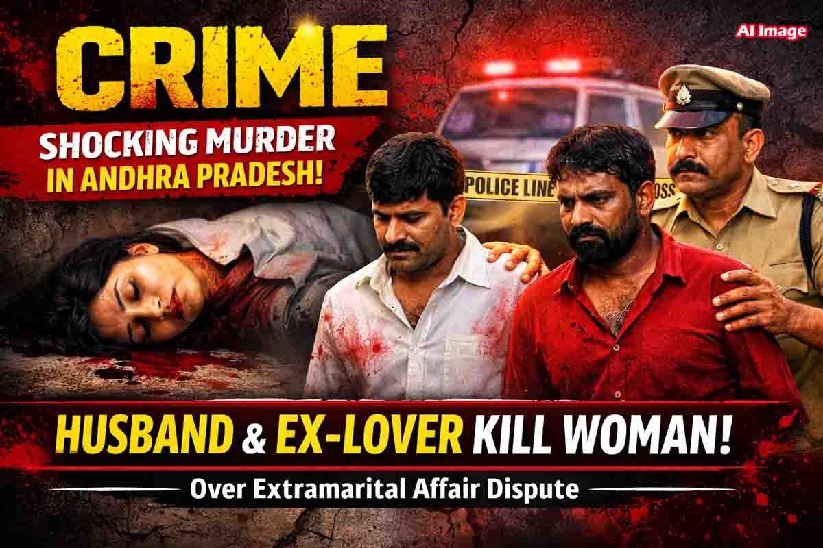 Crime case in Andhra Pradesh where husband and ex-lover allegedly killed a woman over an extramarital relationship in Palnadu district