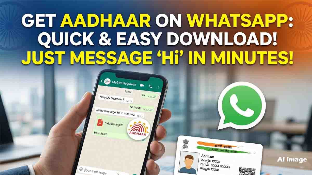 Aadhaar Download using WhatsApp DigiLocker service step by step in India