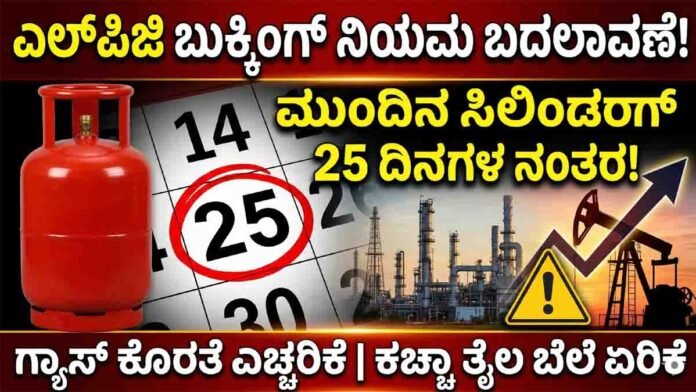 LPG Gas booking rules in India changed. Consumers must now wait 25 days instead of 21 days to book the next LPG cylinder due to supply concerns.
