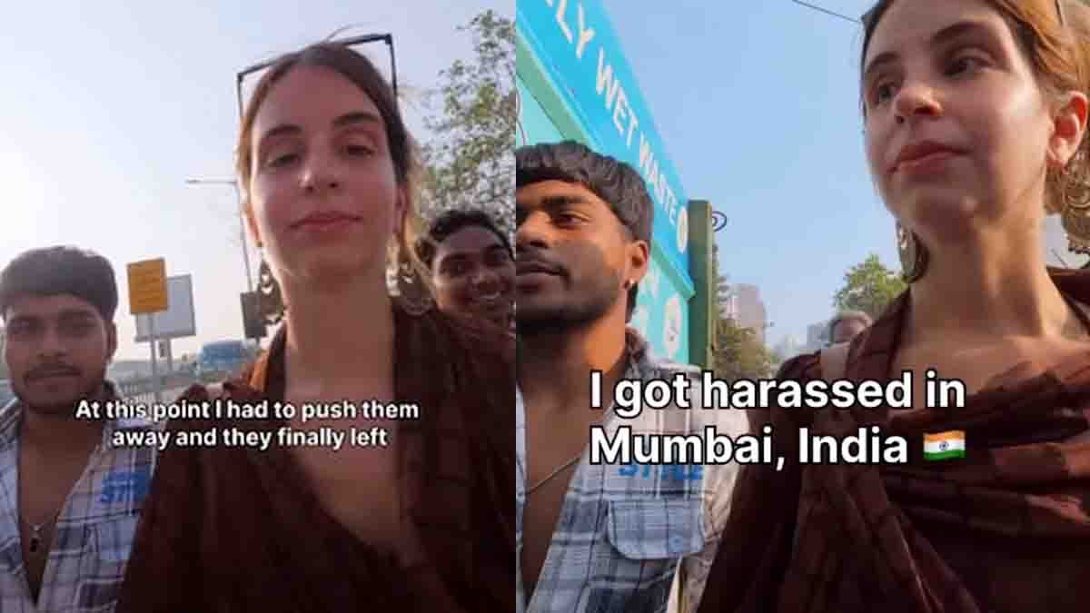 Mumbai tourist harassment case showing foreign woman being followed by two youths near Mahalaxmi area