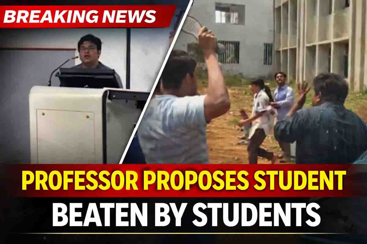 Professor proposes student inside classroom and gets beaten by students Bengaluru viral case