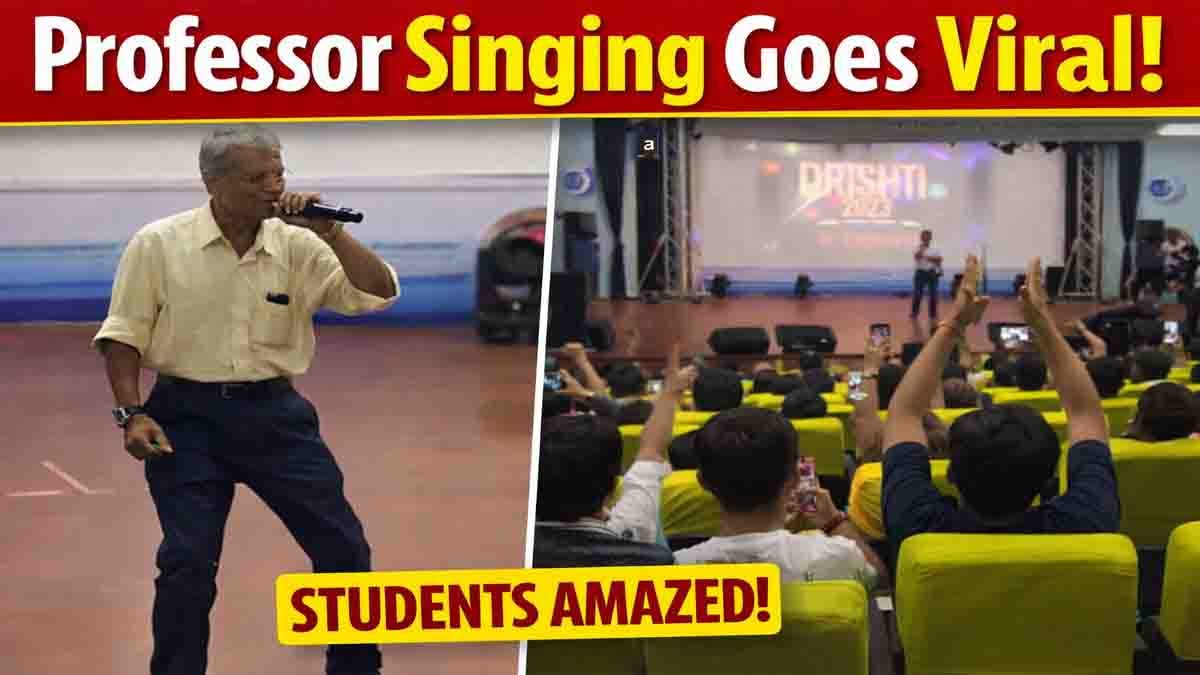 Professor singing Mehbooba Mehbooba at college fest in Pune
