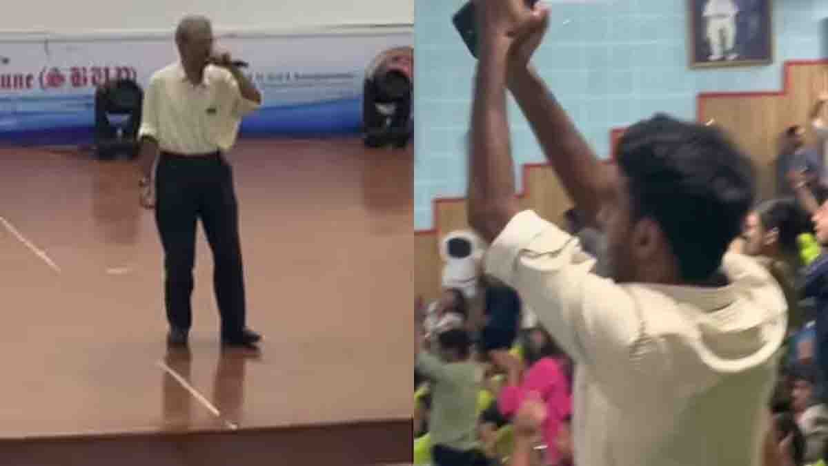 Professor singing Mehbooba Mehbooba at college fest in Pune