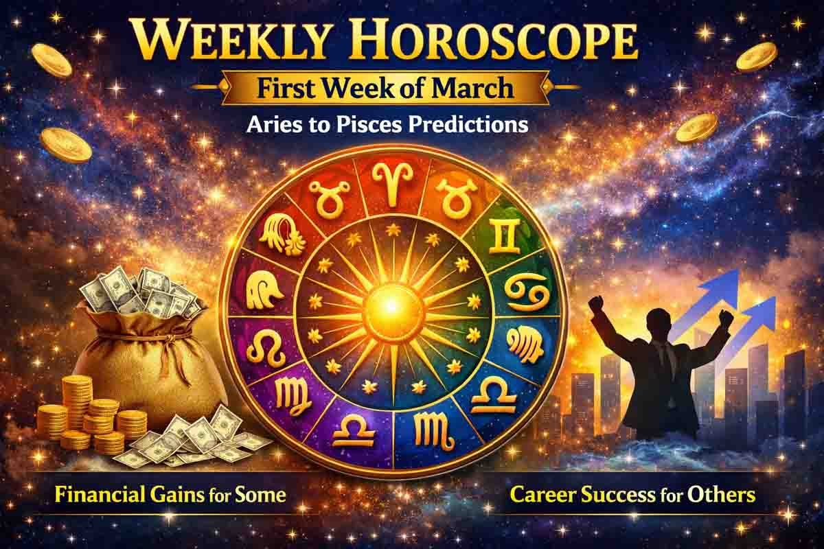 Weekly Horoscope : ಈ ರಾಶಿಯವರಿಗೆ ಧನ ಲಾಭ ಮತ್ತು ಆರೋಗ್ಯ ಭಾಗ್ಯ! 12 ರಾಶಿಗಳ ಸಂಪೂರ್ಣ ಫಲ ಇಲ್ಲಿದೆ.. 2 Colorful zodiac wheel representing weekly horoscope predictions for all 12 signs