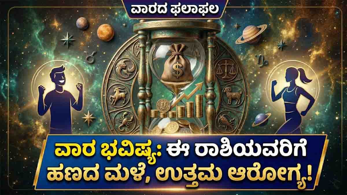 Weekly Horoscope : ಈ ರಾಶಿಯವರಿಗೆ ಧನ ಲಾಭ ಮತ್ತು ಆರೋಗ್ಯ ಭಾಗ್ಯ! 12 ರಾಶಿಗಳ ಸಂಪೂರ್ಣ ಫಲ ಇಲ್ಲಿದೆ.. 1 Colorful zodiac wheel representing weekly horoscope predictions for all 12 signs