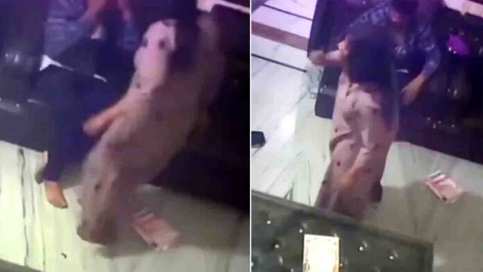 Wife assaults husband during a heated domestic dispute inside home captured on CCTV camera