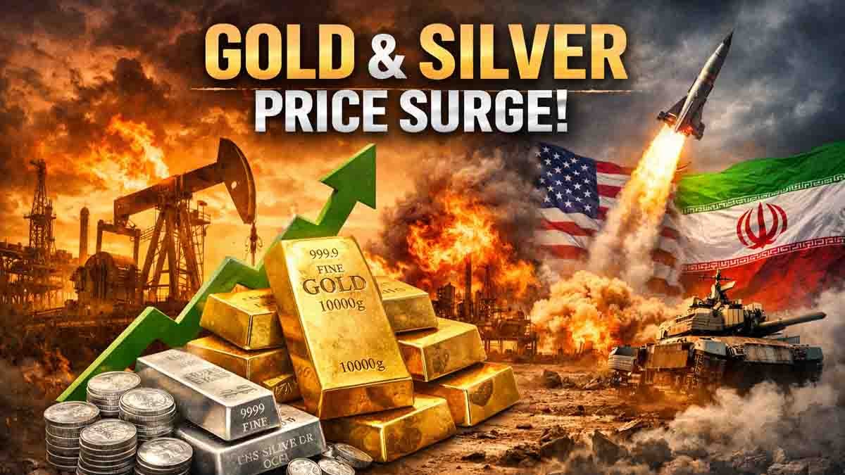 Gold and Silver Price : ಯುದ್ಧದ ಭೀತಿ: ಭಾರತದಲ್ಲಿ ಚಿನ್ನದ ಬೆಲೆ ₹2 ಲಕ್ಷಕ್ಕೆ ಜಂಪ್? ಬೆಚ್ಚಿಬೀಳಿಸುವಂತಿದೆ ತಜ್ಞರ ಭವಿಷ್ಯ! 1 Gold and silver price surge in global market amid geopolitical tensions and oil price rise