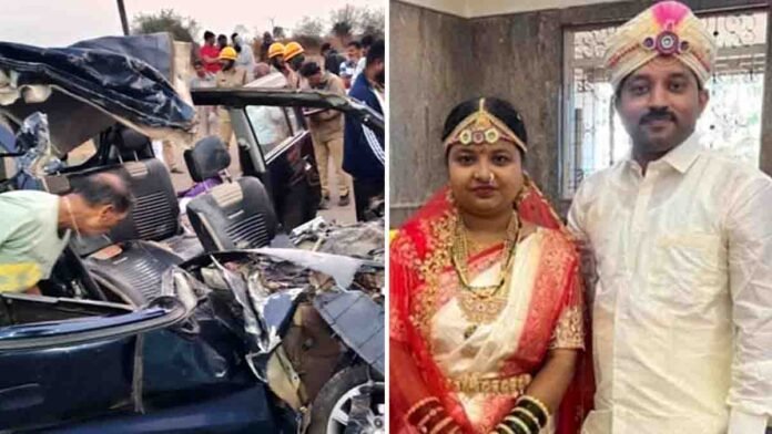 Haveri newlywed couple killed in car accident on NH48 near Shiggaon
