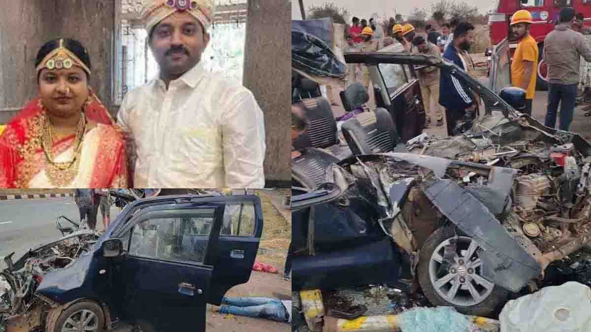 Haveri newlywed couple killed in car accident on NH48 near Shiggaon