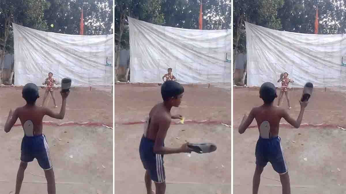 Kids Slippers Badminton : ಚಪ್ಪಲಿಯನ್ನೇ ಬ್ಯಾಟ್ ಮಾಡಿಕೊಂಡ ಪುಟಾಣಿ ಚಾಂಪಿಯನ್ನರು: ವೈರಲ್ ವಿಡಿಯೋ ನೋಡಿ ನೆಟ್ಟಿಗರು ಫಿದಾ! 2 Kids Slippers Badminton Viral Video Inspires Internet