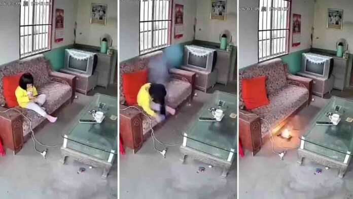 Mobile Phone Explosion caught on CCTV while a young girl was using a phone during charging