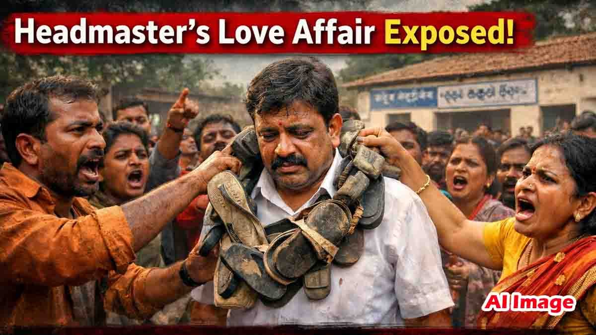 Odisha headmaster caught red handed with mid day meal cook inside school room by angry villagers