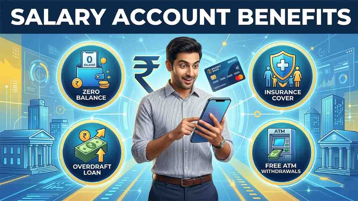 Salary account benefits including zero balance facility, free insurance, overdraft facility and loan discounts