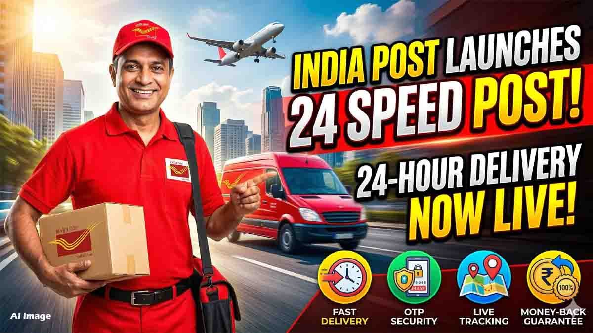 India Post 24 Speed Post service delivering parcel within 24 hours in metro cities