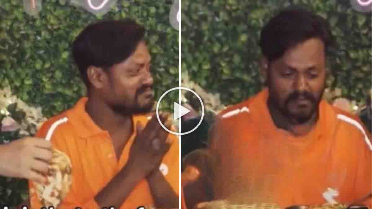 Swiggy delivery partner sitting with customers and eating food during an emotional viral moment