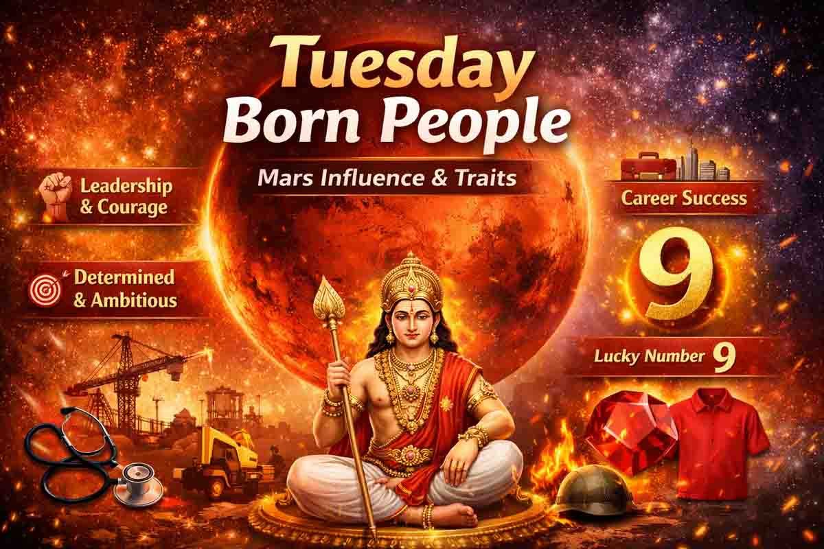 Tuesday born people personality traits astrology Mars influence lucky number 9 red color characteristics