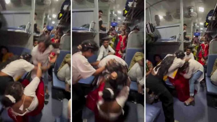Train Fight Video Goes Viral After Woman Attacks Passengers Inside Moving Train