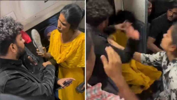 Viral train seat fight in Indian Railway general coach where argument between woman and youth turned physical