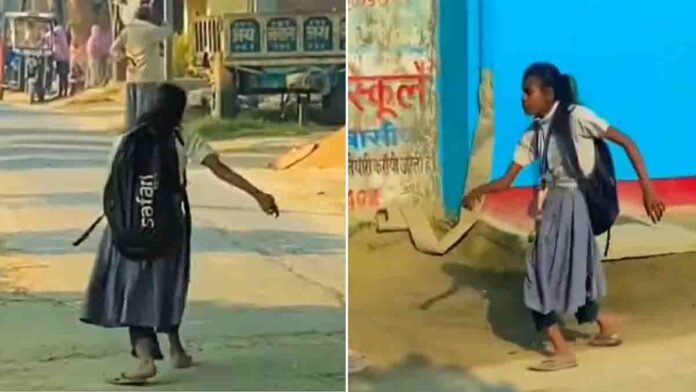 Viral Video of disabled 5-year-old girl crawling 2 km to school in Bihar Soni Kumari