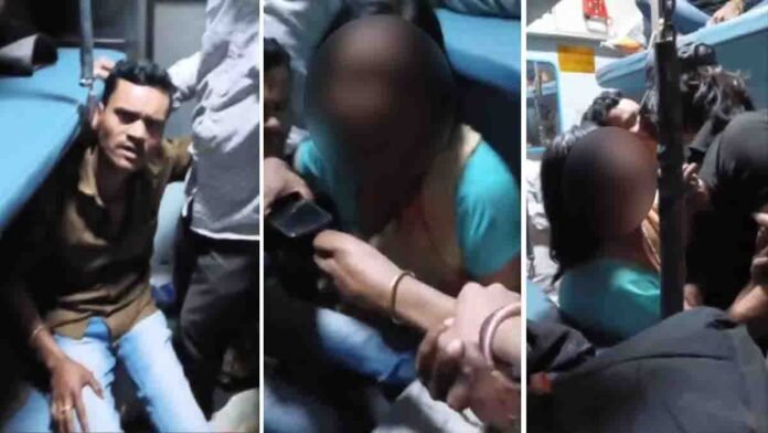Watch viral train harassment video man misbehaves with passenger at night India