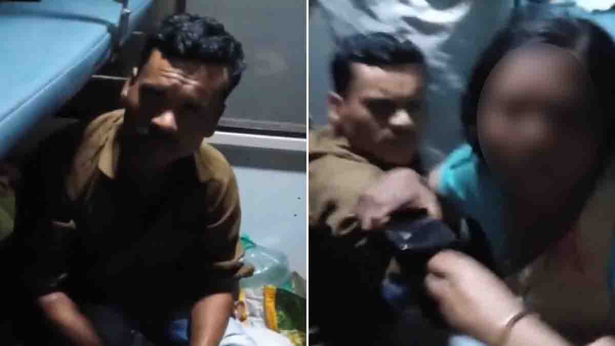 Watch : ಗಂಡಸರಿಗೂ ಇಲ್ಲ ರಕ್ಷಣೆ! ರೈಲಿನಲ್ಲಿ ಪತ್ನಿ ಪಕ್ಕದಲ್ಲಿದ್ದಾಗಲೇ ಮಲಗಿದ್ದ ಯುವಕನಿಗೆ 'ಕಿಸ್' ಕೊಟ್ಟ ಭೂಪ: ಮುಂದೇನಾಯ್ತು? 1 Watch viral train harassment video man misbehaves with passenger at night India