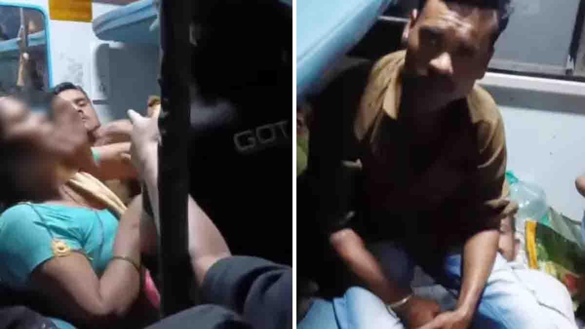 Watch : ಗಂಡಸರಿಗೂ ಇಲ್ಲ ರಕ್ಷಣೆ! ರೈಲಿನಲ್ಲಿ ಪತ್ನಿ ಪಕ್ಕದಲ್ಲಿದ್ದಾಗಲೇ ಮಲಗಿದ್ದ ಯುವಕನಿಗೆ 'ಕಿಸ್' ಕೊಟ್ಟ ಭೂಪ: ಮುಂದೇನಾಯ್ತು? 2 Watch viral train harassment video man misbehaves with passenger at night India