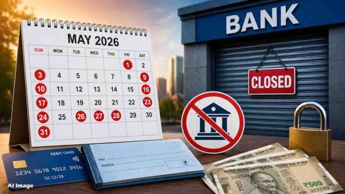 Bank holidays in May 2026 India calendar with RBI schedule