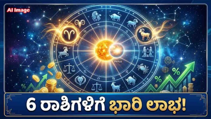 horoscope showing sun and venus conjunction in aries bringing wealth and success