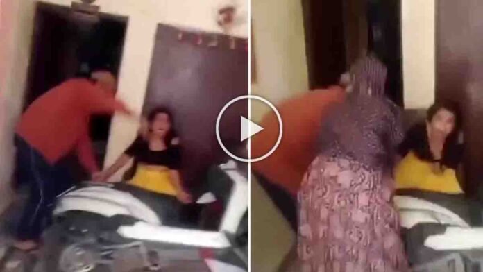 Father-in-law assaulting daughter-in-law in Kanpur viral video incident