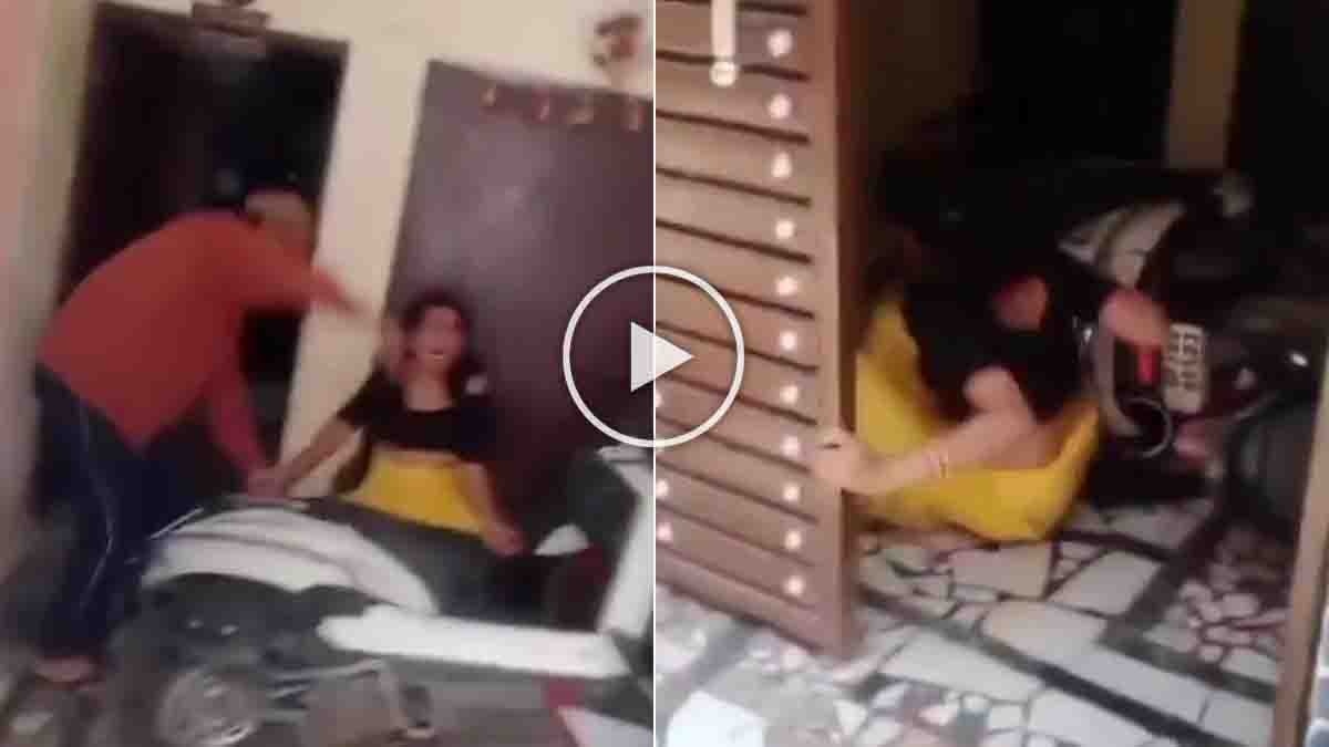 Father-in-law assaulting daughter-in-law in Kanpur viral video incident