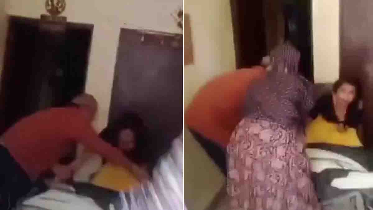 Father-in-law assaulting daughter-in-law in Kanpur viral video incident