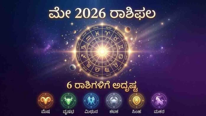 May 2026 horoscope showing 6 lucky zodiac signs with financial growth and success