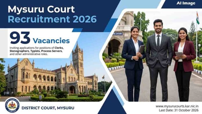 Mysuru District Court recruitment 93 vacancies apply online Karnataka jobs
