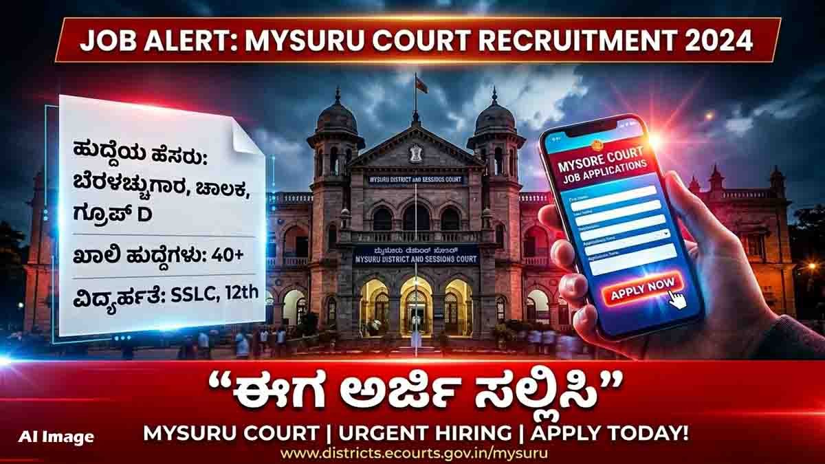 Mysuru District Court recruitment 93 vacancies apply online Karnataka jobs