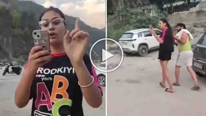 Rishikesh viral video showing woman drinking alcohol near Ganga river and arguing with police