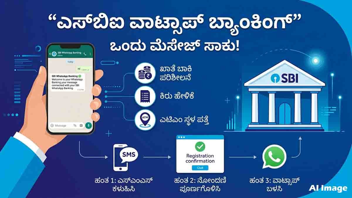 ಎಸ್ಬಿಐ ವಾಟ್ಸಾಪ್ ಬ್ಯಾಂಕಿಂಗ್ (SBI WhatsApp Banking) ಆರಂಭಿಸುವುದು ಹೇಗೆ? ಈ ನಂಬರ್ಗೆ ಒಂದು ಮೆಸೇಜ್ ಮಾಡಿದರೆ ಸಾಕು! 2 How to activate SBI WhatsApp banking using SMS and WhatsApp step by step