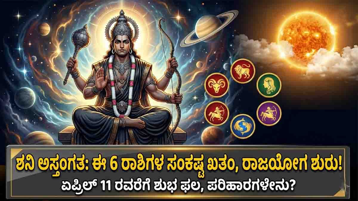 Shani Dev Effects 2026 : ಶನಿ ಅಸ್ತಂಗತ 2026 - ಈ 6 ರಾಶಿಯವರಿಗೆ ಇನ್ಮುಂದೆ 'ಶನಿ' ಕಾಟವಿಲ್ಲ, ಶುಕ್ರದೆಸೆ ಆರಂಭ..! 2 Shani Dev effects during combust Saturn phase bringing relief and luck to zodiac signs