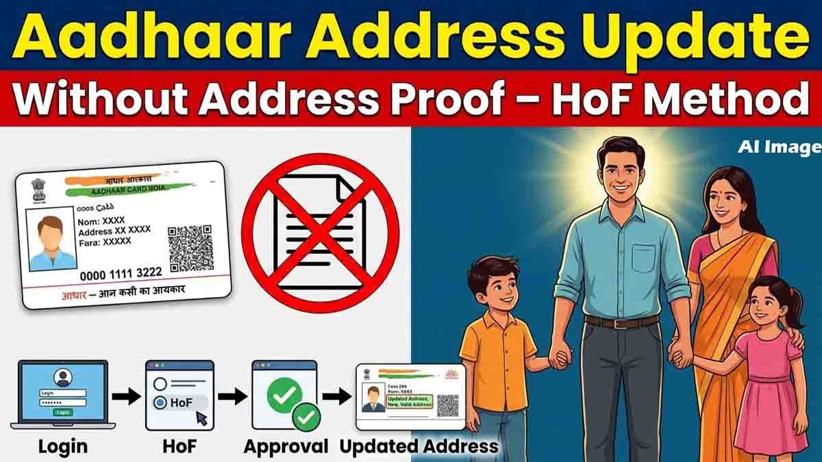Aadhaar address update without address proof using Head of Family method