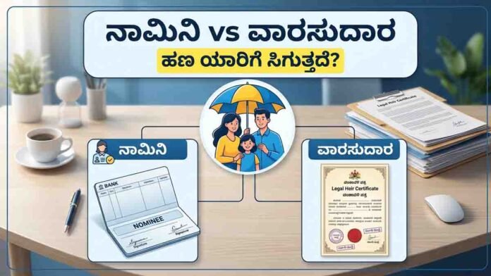 Bank account nominee rules and legal heir claim process in India