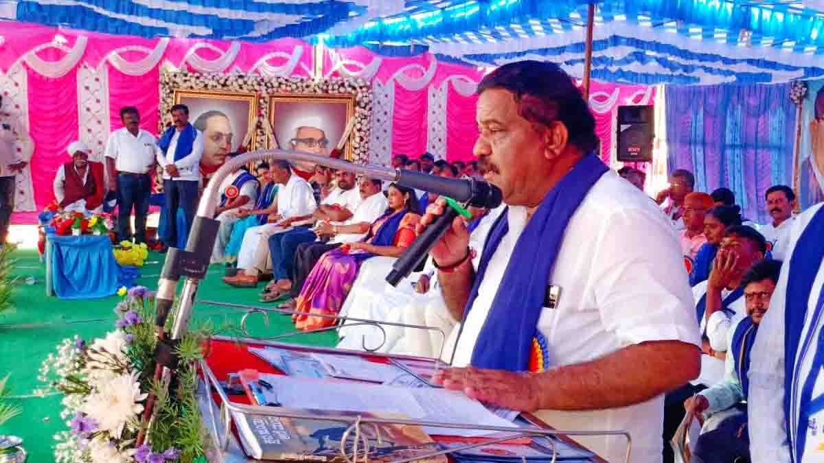 Ambedkar Jayanti procession and foundation ceremony in Gudibande Karnataka