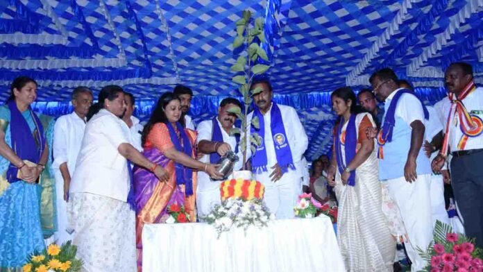 Ambedkar Jayanti procession and foundation ceremony in Gudibande Karnataka