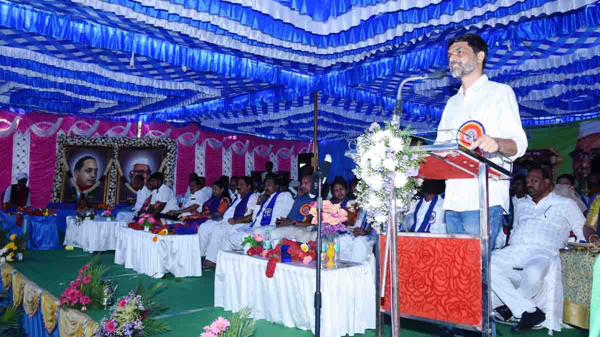Ambedkar Jayanti procession and foundation ceremony in Gudibande Karnataka