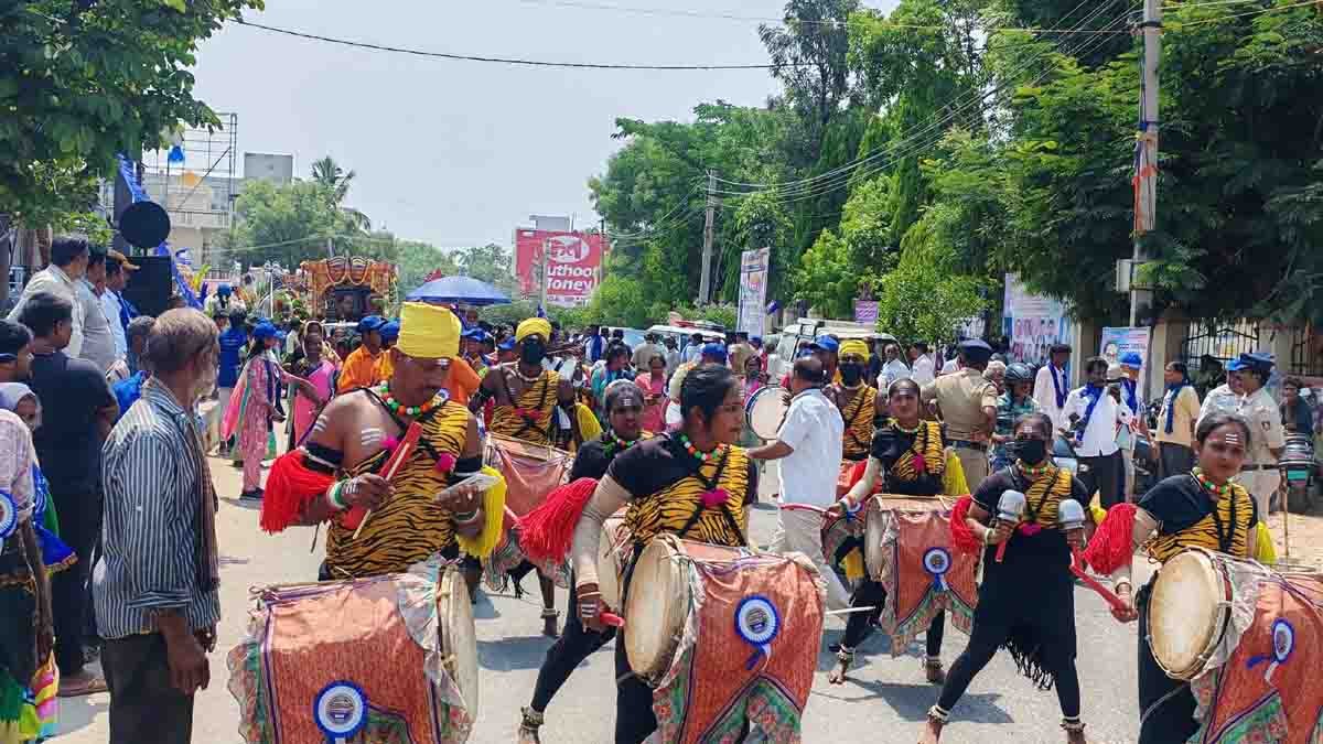 Ambedkar Jayanti procession and foundation ceremony in Gudibande Karnataka
