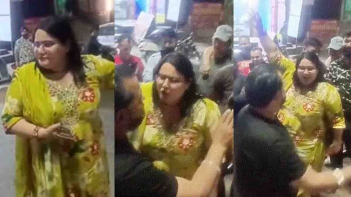 Hisar viral incident woman stops car in middle of road creates traffic jam and argues with police